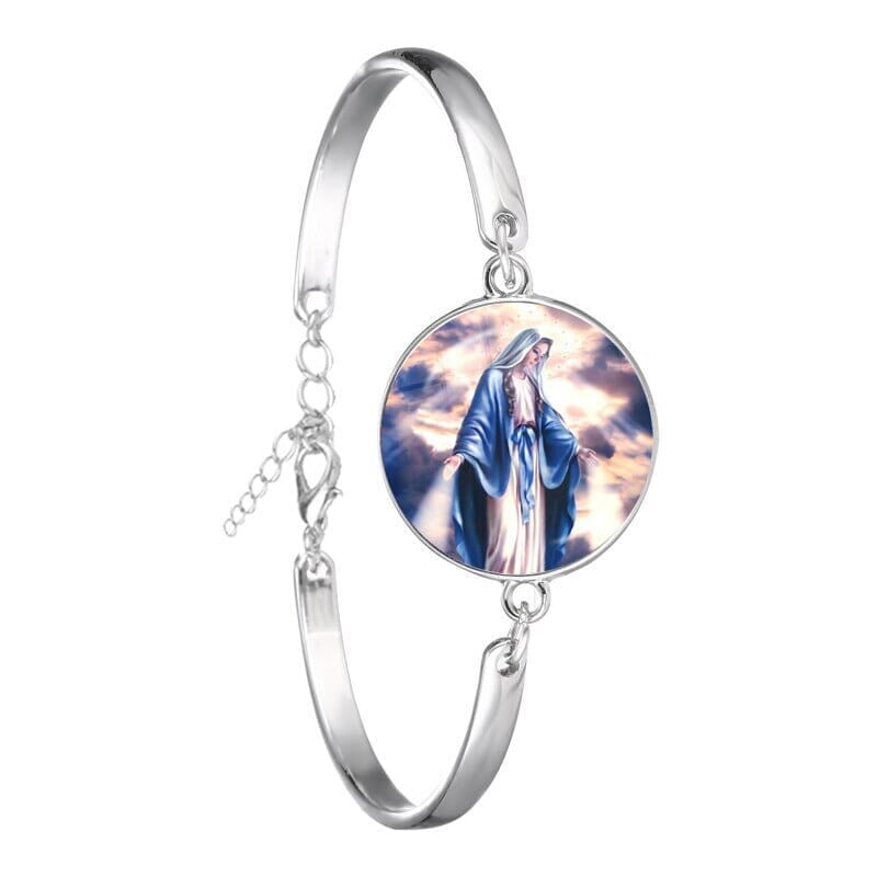 Our Lady of Guadalupe WWJD Glass Dome BraceletBracelet3