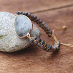 Natural Labradorite Handmade String Braided Charm BraceletBracelet