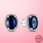 Royale Style CZ Sapphire Stud Earrings - 925 Sterling SilverEarrings