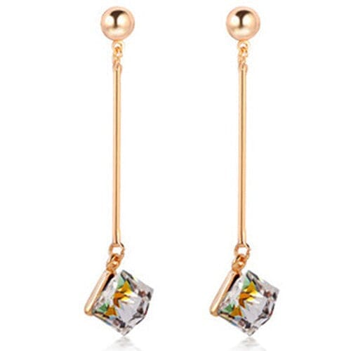 Lovely Fashion Square Color Crystal Dangle EarringsEarringsClear