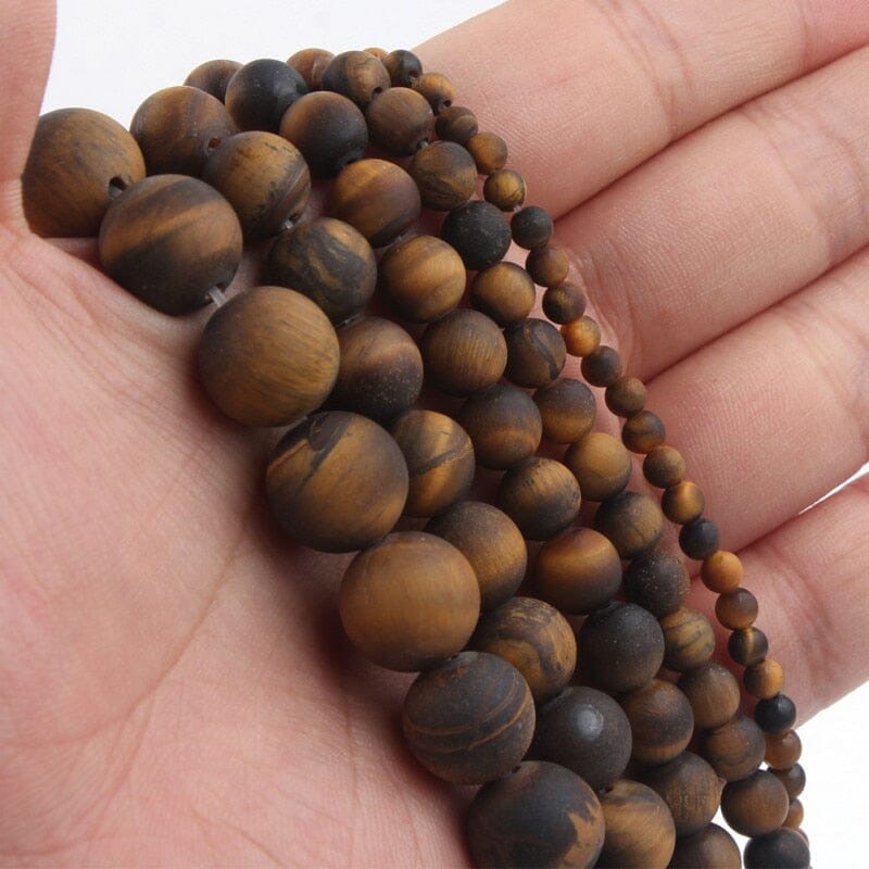 Natural Matte Stone Beads Round Yellow Tiger Eye Loose Bead Bracelet4mm about 91pcs