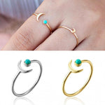 Turquoise Cuff Ring - 925 Sterling SilverRing