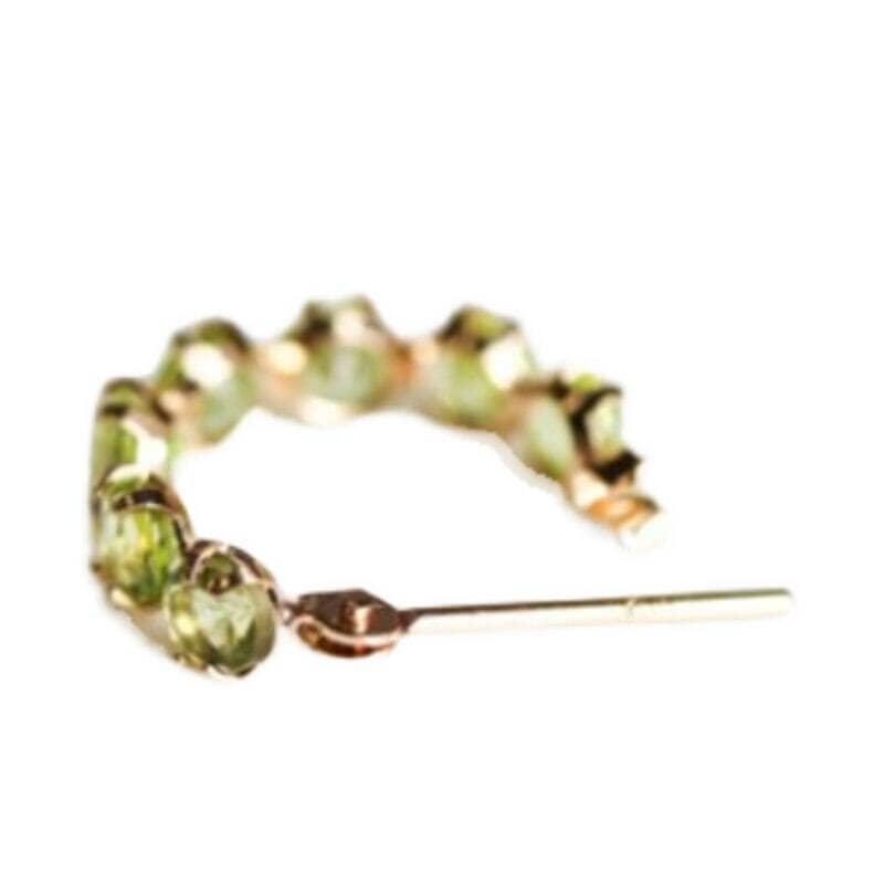 Fresh Style Inlaid Peridot Single Row Loop EarringsEarrings