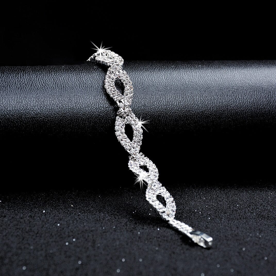 Geometric Diamond Charm Bracelet - 925 Sterling SilverBracelet