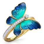 Gorgeous Butterfly Design Crystal RingRing5Gold
