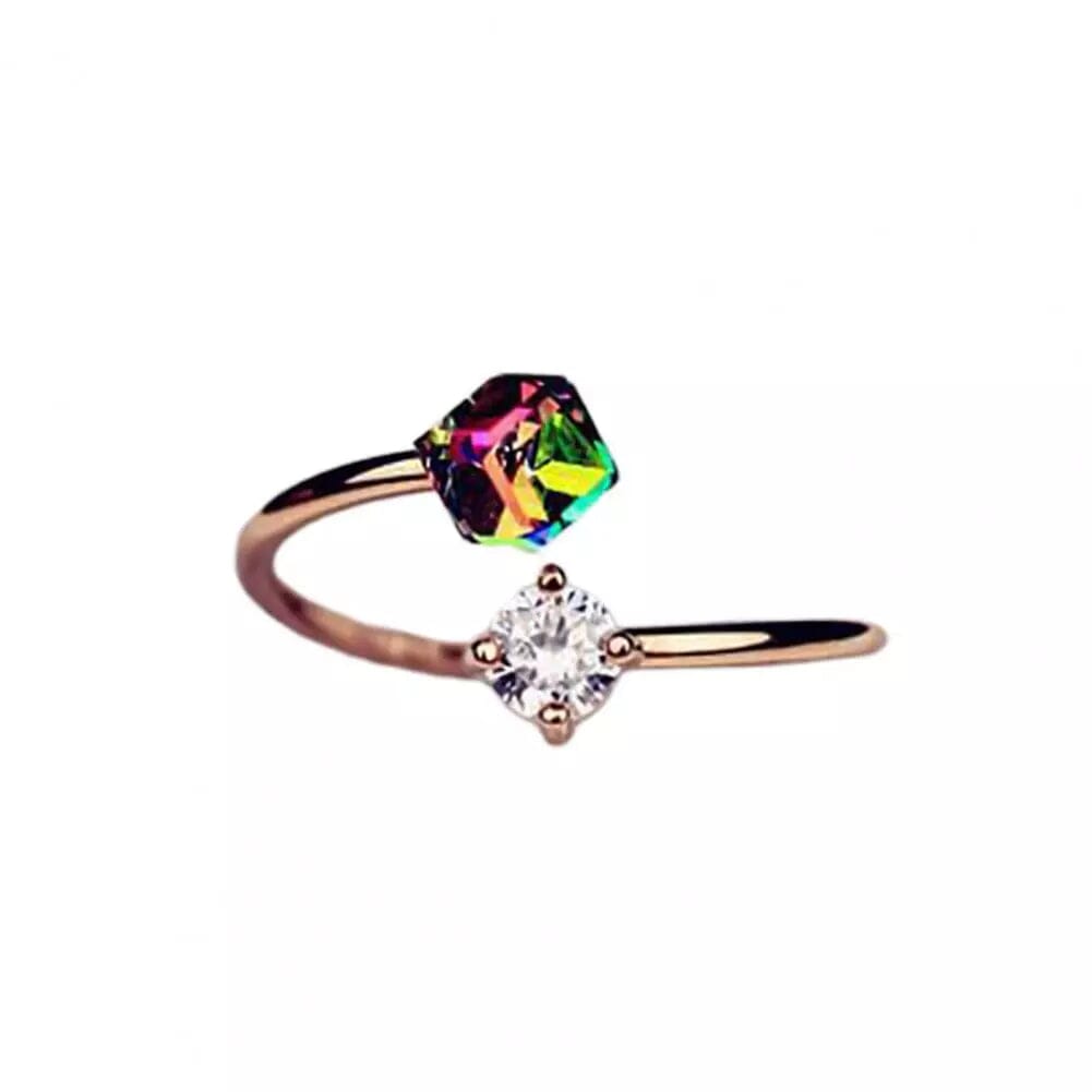 Cubic Zirconia Rose Gold Plated Ring - ResizableRing
