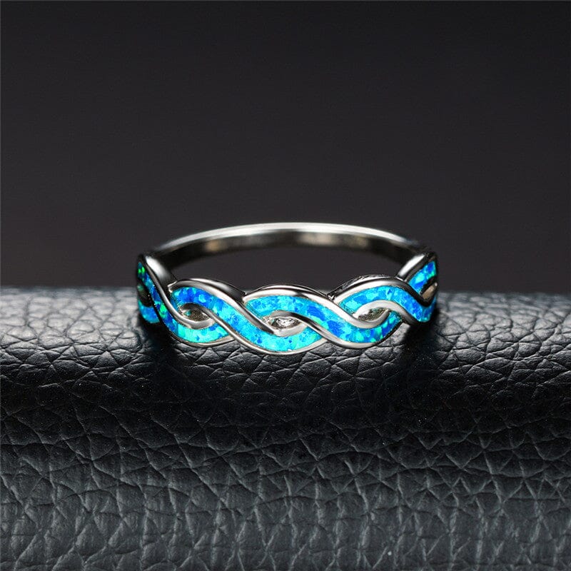 Blue Fire Opal Infinity RingRing