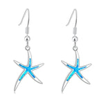 Blue White Fire Opal Lovely Starfish Dangle EarringsEarringsBlue Fire Opal