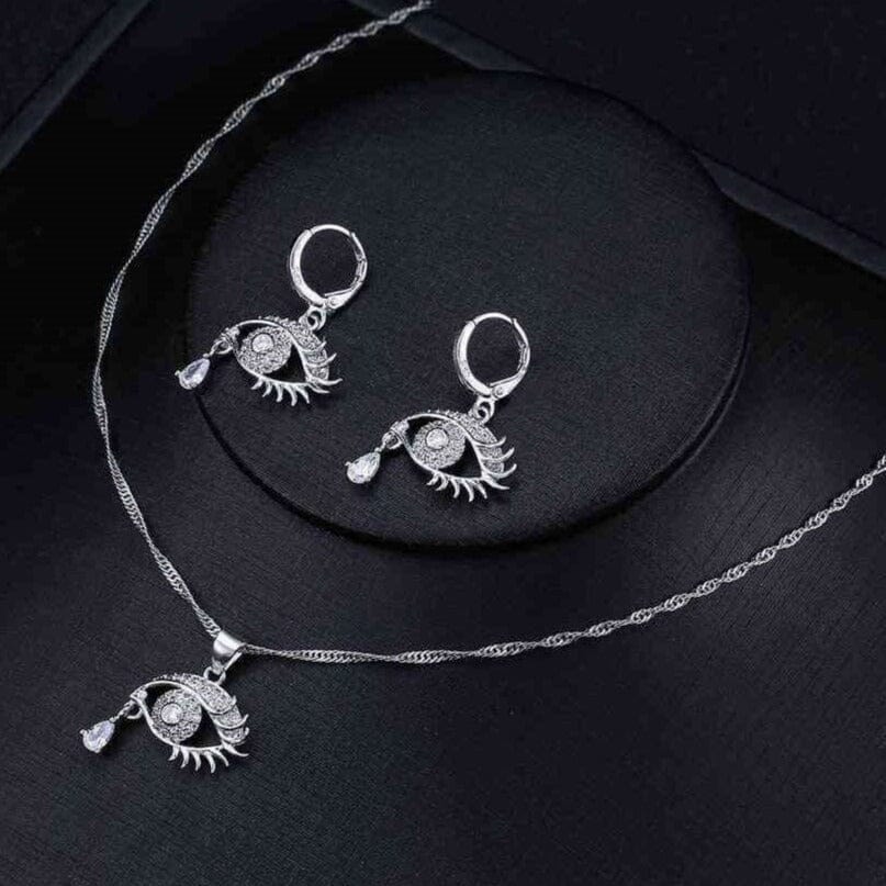 Unique Eye Design Jewelry Set - 925 Sterling SilverEarrings