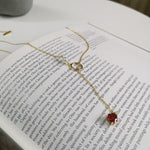 Trend Choker Charms Ruby Necklace - 925 Sterling SilverNecklace