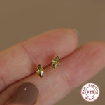 Horse Eye Olive Green Peridot Stud Earrings - 925 Sterling SilverEarrings