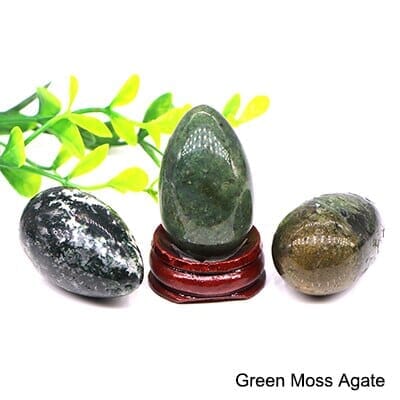 Crystal Stone Yoni Egg Kegel Exercise Vginal Balls Healing MassageYoni EggsGreen Moss Agate1Pcs