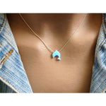 Dolphin White Fire Opal Necklace - 925 Sterling SilverNecklace