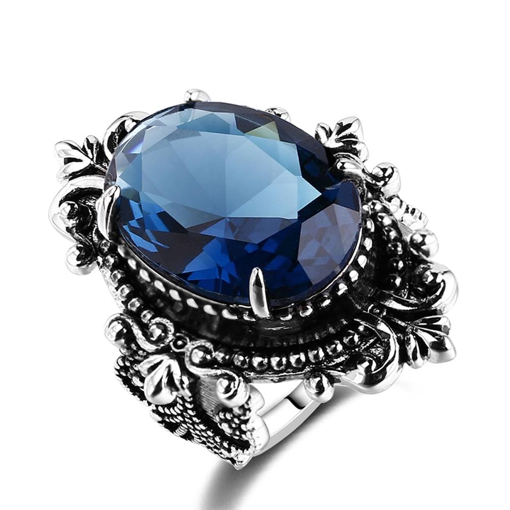 Blue Sapphire Peacock Vintage RingRing6