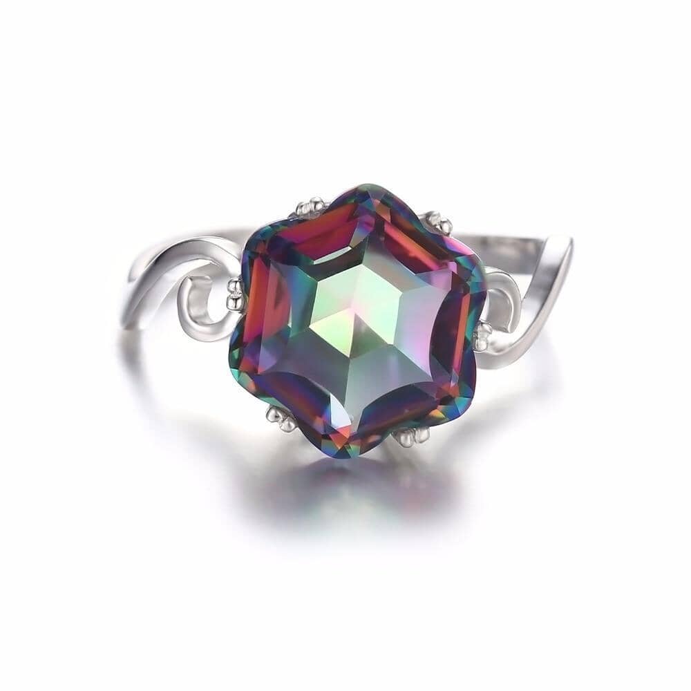 Mystic Topaz Curl Ring - 925 Sterling SilverNecklace