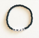 WWJD Black and White Religious BraceletBraceletWhite