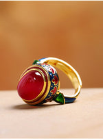 Red Corundum Cloisonne RingRing