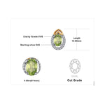Oval-Cut Genuine Natural Green Peridot Stud Earrings - 925 Sterling SilverEarrings
