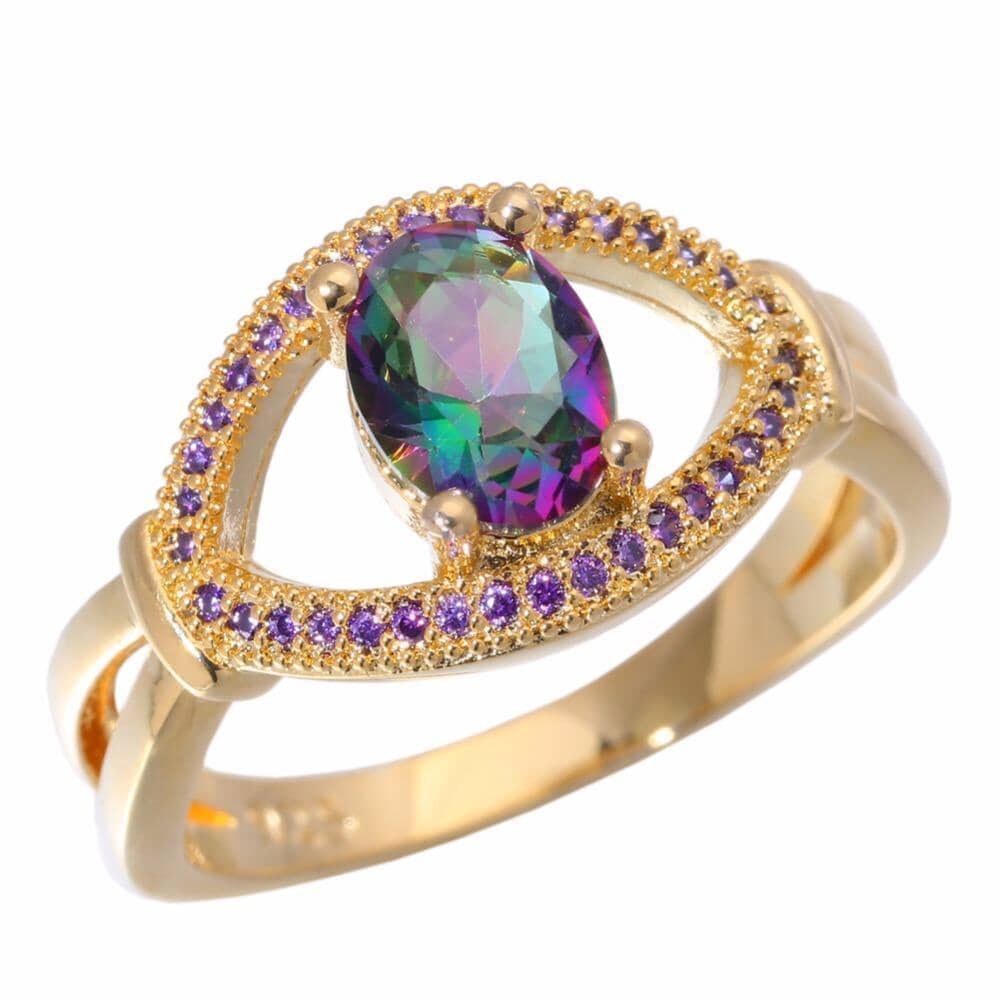 Rainbow Topaz & Crystal RingRing5