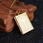 WWJD Cross Bible Memory Locket Can Open NecklaceNecklace