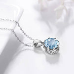 Natural Raw Stone Aquamarine Pendant Without Necklace - 925 Sterling SilverPendant