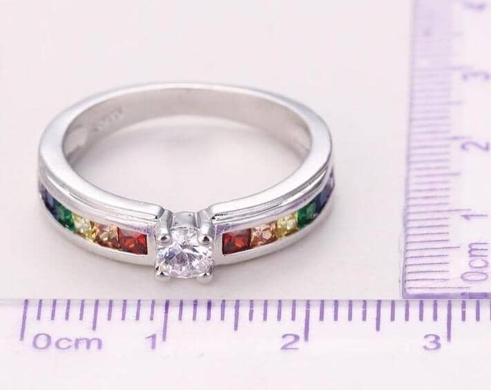 925 Sterling Silver Rainbow Promise RingRing
