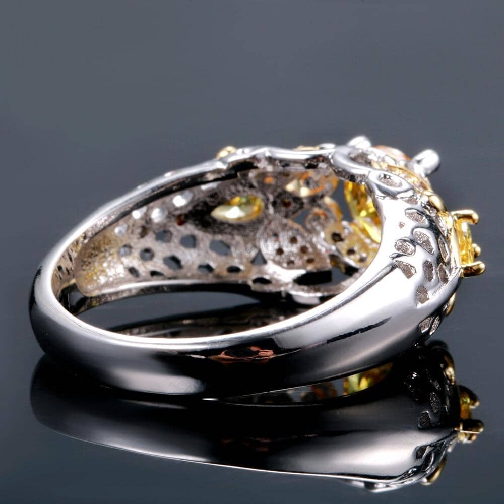 Lovable Citrine Zircon Ring - 925 Sterling SilverRing
