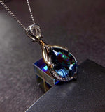 Teardrop Sapphire Crystal Pendant NecklaceNecklace