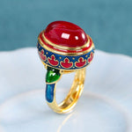 Red Corundum Cloisonne RingRing