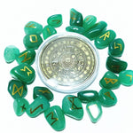 Natural Green Aventurine Crystal Rune Irregular StonesRaw Stone