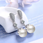 Elegant Party Freshwater Pearl Dangle Earrings - 925 Sterling SilverEarrings