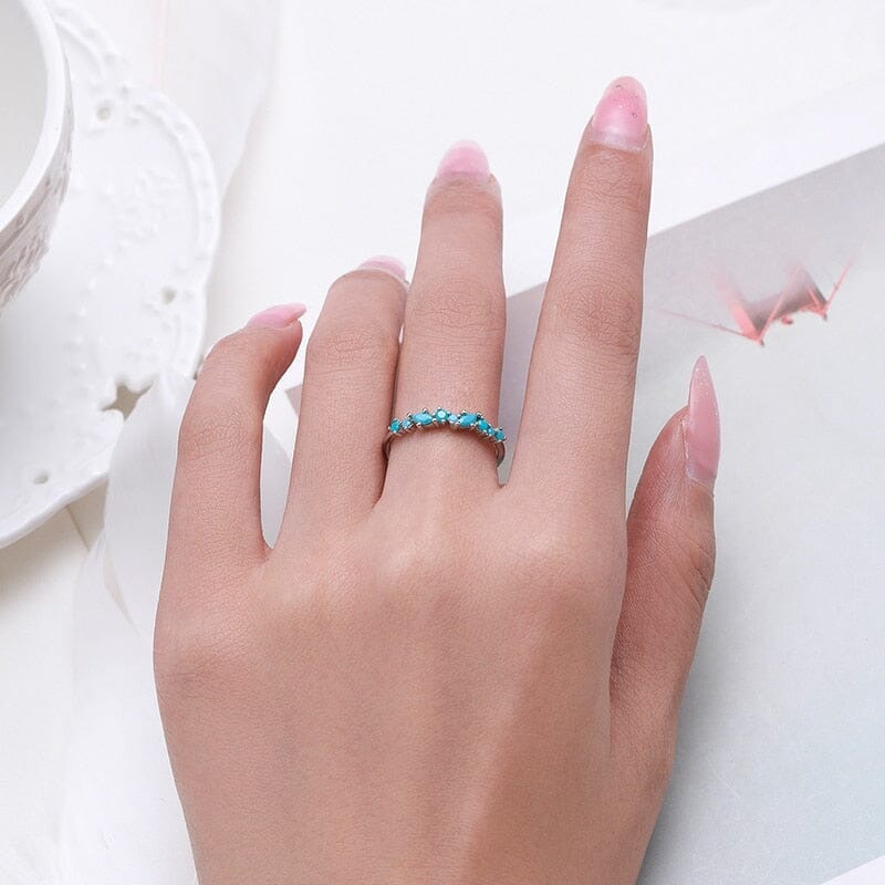 Modern Elegant Turquoise Ring - 925 Sterling SilverRing