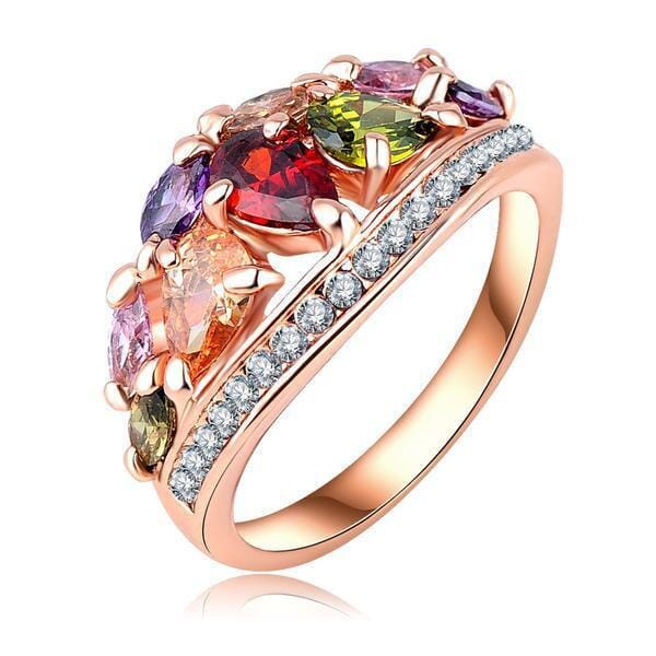 Multi Stone Rose Gold Plated RingRing
