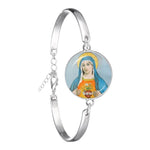 Our Lady of Guadalupe WWJD Glass Dome BraceletBracelet11