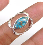 Simple Fashionable Turquoise Inlaid RingRing6Ancient silver