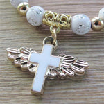 Exquisite Angel Cross Rosary WWJD Beads BraceletsBracelet