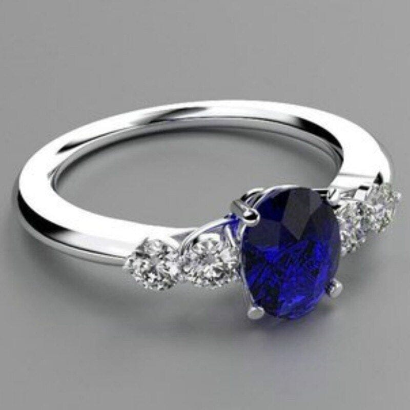 Princess Love Sapphire Ring - 925 Sterling SilverRing
