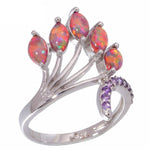 Orange Fire Opal with Amethyst Bohemia RingRing12