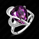 Purple Water Drop Elegant Ring - 925 Sterling SilverRing