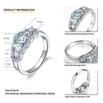 Natural Aquamarine and Cubic Zirconia Ring - 925 Sterling SilverRing