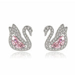 Swan Crystal Stone Stud EarringsEarringswhite gold earrings