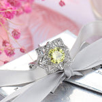 Vintage Luxury Flower Peridot Ring - 925 Sterling SilverRing