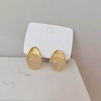 Korean Style Candy Colors Simple Small C-Shaped Stud EarringsEarringstransparent white