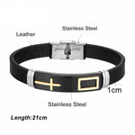 WWJD Christian Cross Adjustable Leather Belt BraceletBraceletSteel Bangle17cm
