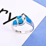 Trendy Fashion Blue Fire Opal Twist Ring - 925 Sterling SilverRing