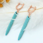 Long Synthetic Turquoise Dangle EarringsEarrings