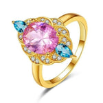 Luxury Topaz Gold RingRing9Pink and Blue