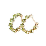 Fresh Style Inlaid Peridot Single Row Loop EarringsEarrings