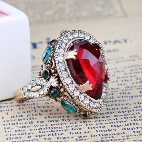 Turkish Vintage Ruby & Sapphire RingRing7Red