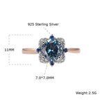 Classy Topaz Created Gemstone Rose Gold Ring - 925 Sterling Silver